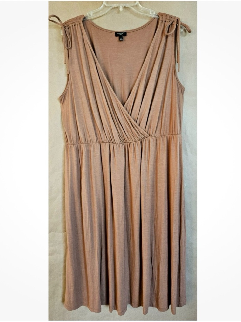 Talbots Sleeveless Elastic Waist Deep V-Neck Faux Wrap Midi Dress Size 1X